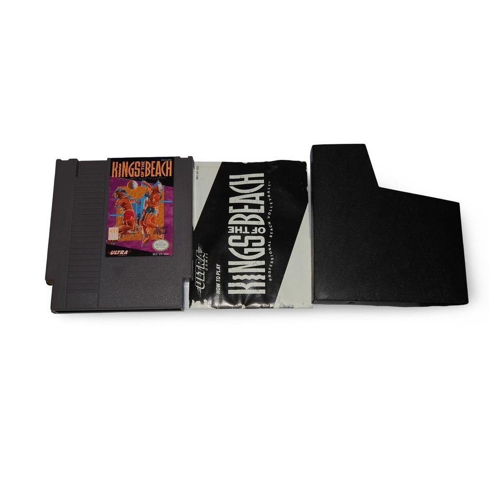 Kings of the Beach NES Nintendo 1989 Ultra Games Cartridge Manual Dust Sleeve